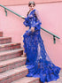Mermaid V Neck Lace Long Sleeves Tulle Open Back Prom Dress with Slit LBQ3041